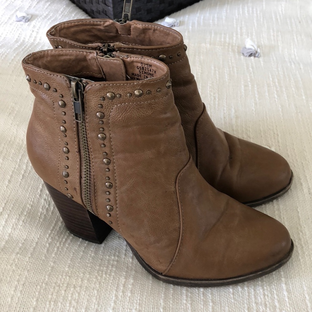Tan & studded SAKS 5th AVE booties size: 8